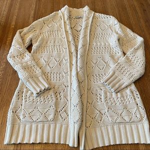 EIGHT EIGHT EIGHT Cream Knit Cardigan 100% Cotton - Women’s Medium